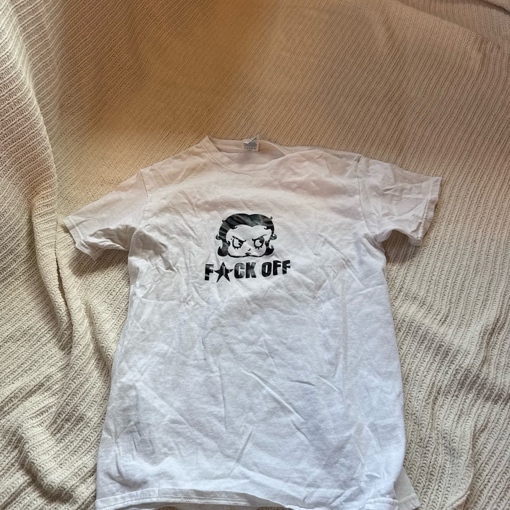 Betty Boop f*ck off White Graphic cotton t-Shirt